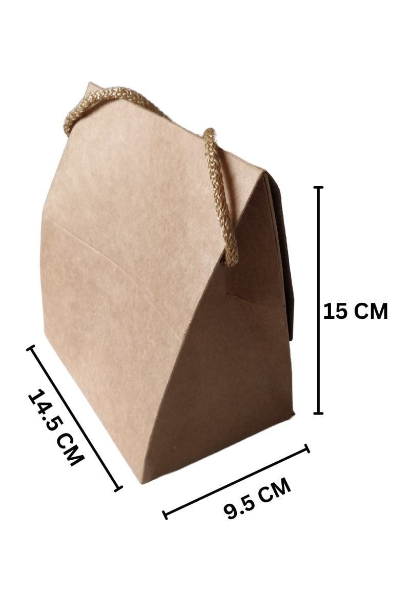 Yılbaşı Ev Tasarımlı Kutu Çanta, Dekoratif Yeniyıl, Düğün Hediye Çantası, Baskısız-12li, 9.5x14.5x15 Cm