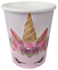 BARDAK KARTON UNICORN ÇİÇEKLİ 8 OZ PK:8 KL:300