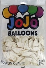 BALON METALİK 12 İNC (JOJO BALLOONS) BEYAZ PK:100