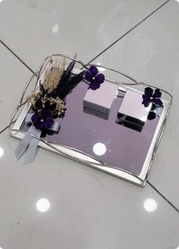 Süslü Dalgalı metal set (Damat Kahvesi / Tepsi) GUMUS TAKIM