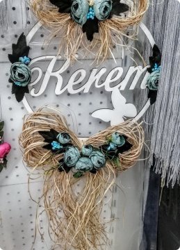Süslü Ahşap isim yazılı kapı süsü