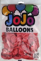 BALON METALİK 12 İNC (JOJO BALLOONS)KIRMIZI PK:100