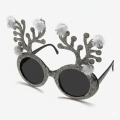 Yılbaşı gözlük Gümüş Dal desenli