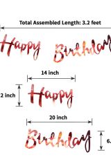 Happy Birthday Parlak Banner Flama Kırmızı Renk