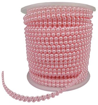 İNCİ ÇİFTLİ İPE DİZİLİ PEMBE 4mm P25Yard-60