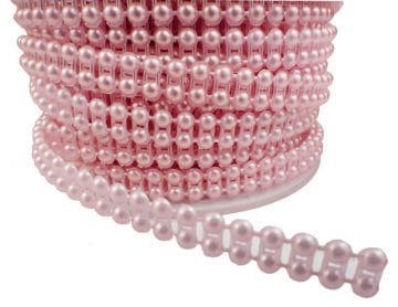 İNCİ ÇİFTLİ İPE DİZİLİ PEMBE 4mm P25Yard-60