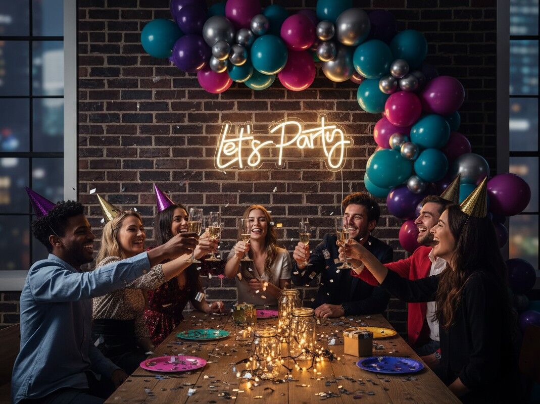 LET'S PARTY Yazılı Neon Led | Kapınıza Teslim !!