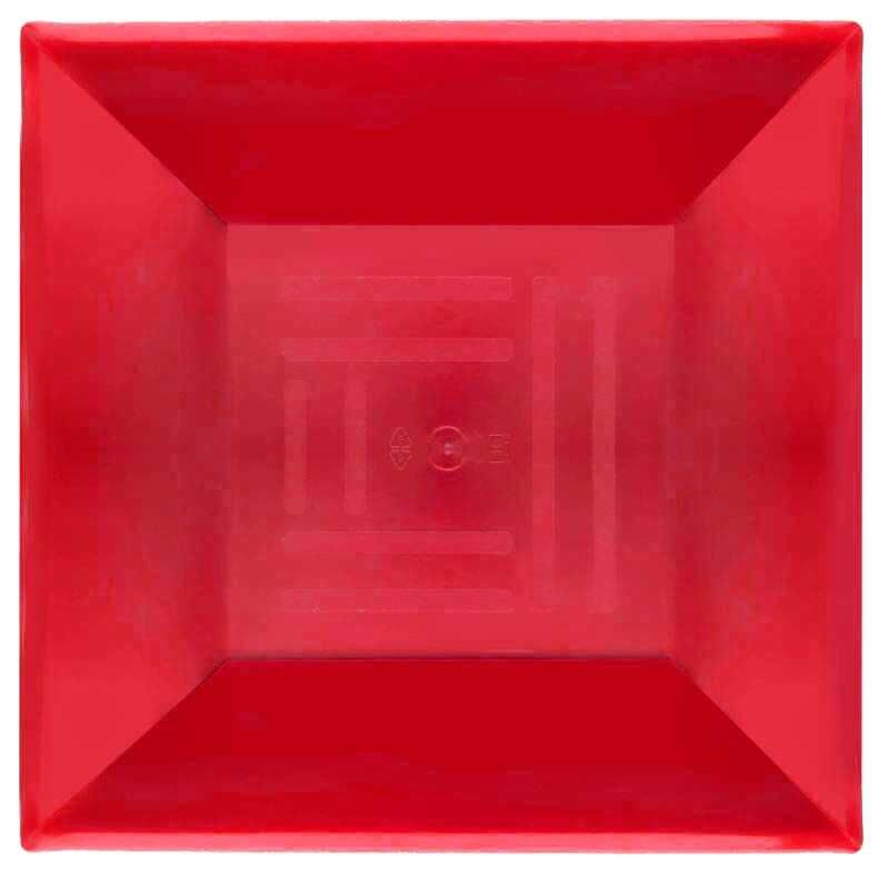 TABAK KRİSTAL MİKA KARE 21 CM KIRMIZI PK:6 KL:30