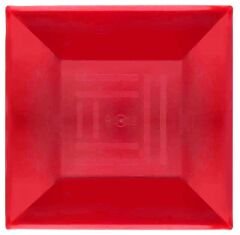 TABAK KRİSTAL MİKA KARE 21 CM KIRMIZI PK:6 KL:30
