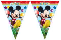 Mickey Mouse Temalı Üçgen Bayrak Flama Süsleme 3.2 Metre