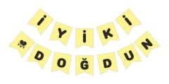 FLAMA İYİKİ DOĞDUN MAKARON VANİLYA SARI PK:1