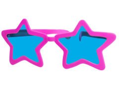Fuşya Renk Pembe Renk Mega Boy Megastar Yıldız Şekilli Parti Gözlüğü