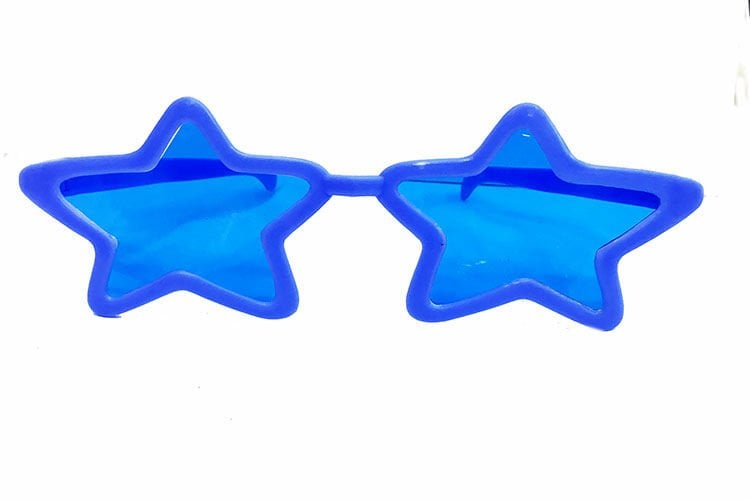 Mavi Renk Mega Boy Megastar Yıldız Şekilli Parti Gözlüğü