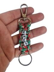 Yılbaşı Desenli İsimli Paracord Anahtarlık (Paraşüt İpinden)