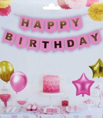FLAMA HAPPY BIRTHDAY SET PEMBE PK:1 KL:300