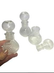 50 cc Kristal Cam Kapaklı Yuvarlak Cam Şişe