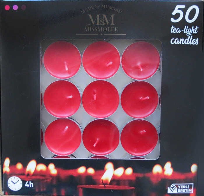 MUM TEALİGHT KOKULU KIRMIZI PK:50 KL:40