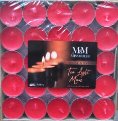 MUM TEALİGHT KOKULU KIRMIZI PK:100 KL:10