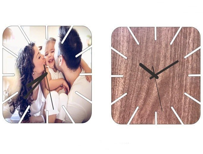 Kare Duvar Saati CEVİZ