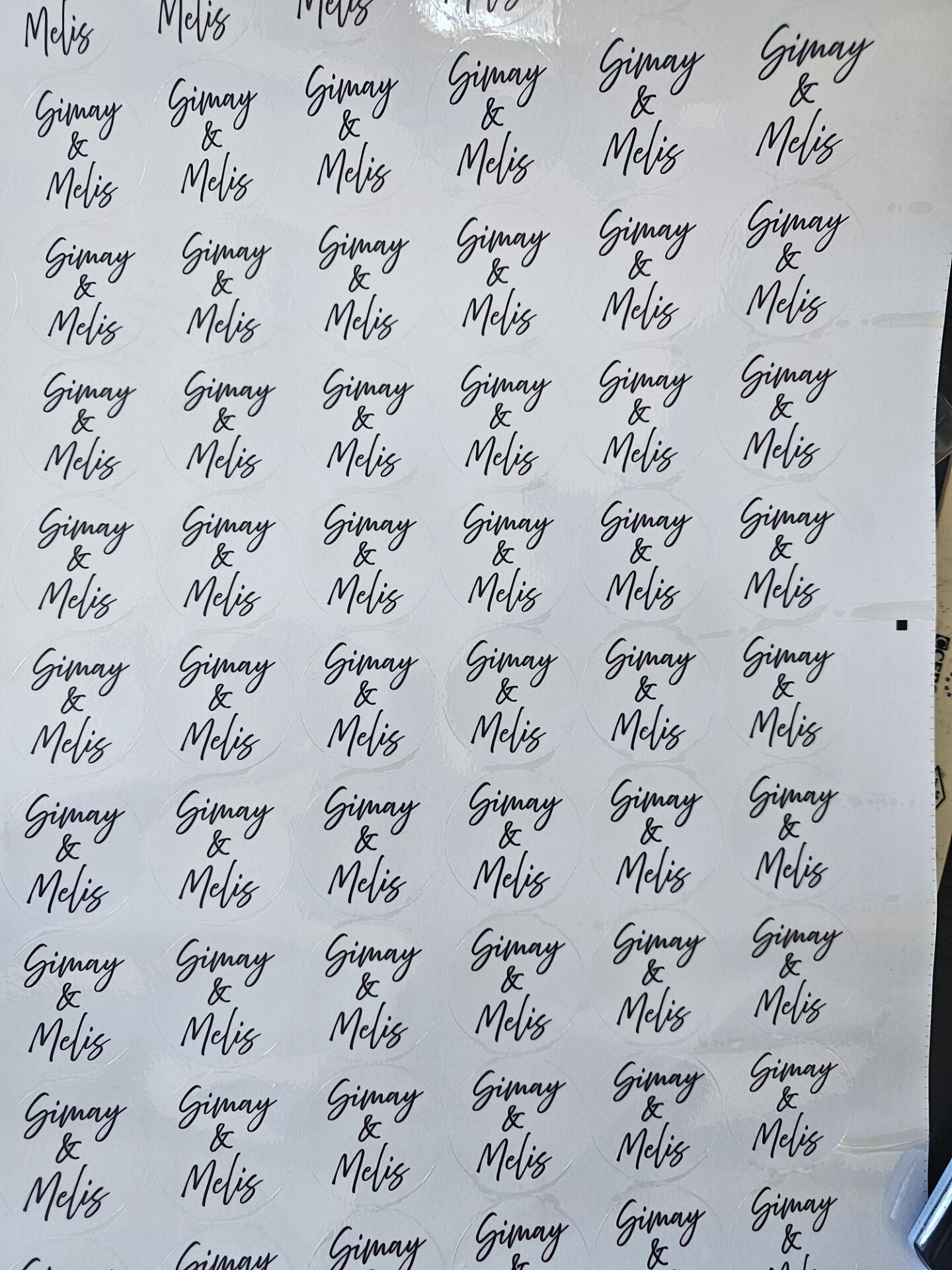3 Cm Yuvarlak Şeffaf Sticker (sade) / Etiket 1 Sayfa (100 Adet)