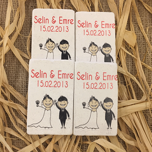 Doğal Taş Baskı Magnet Söz,Nişan,Kına,Nikah Kınahediyelik