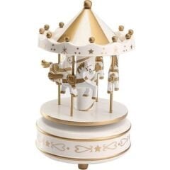 Atlı Karınca Müzik Kutusu Gold-Beyaz Renk MZ-417