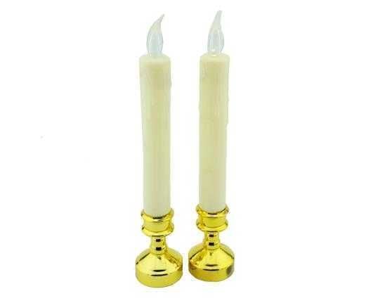 MUM ŞAMDANLIK PİLLİ 25 CM KREM PK:2 KL:60
