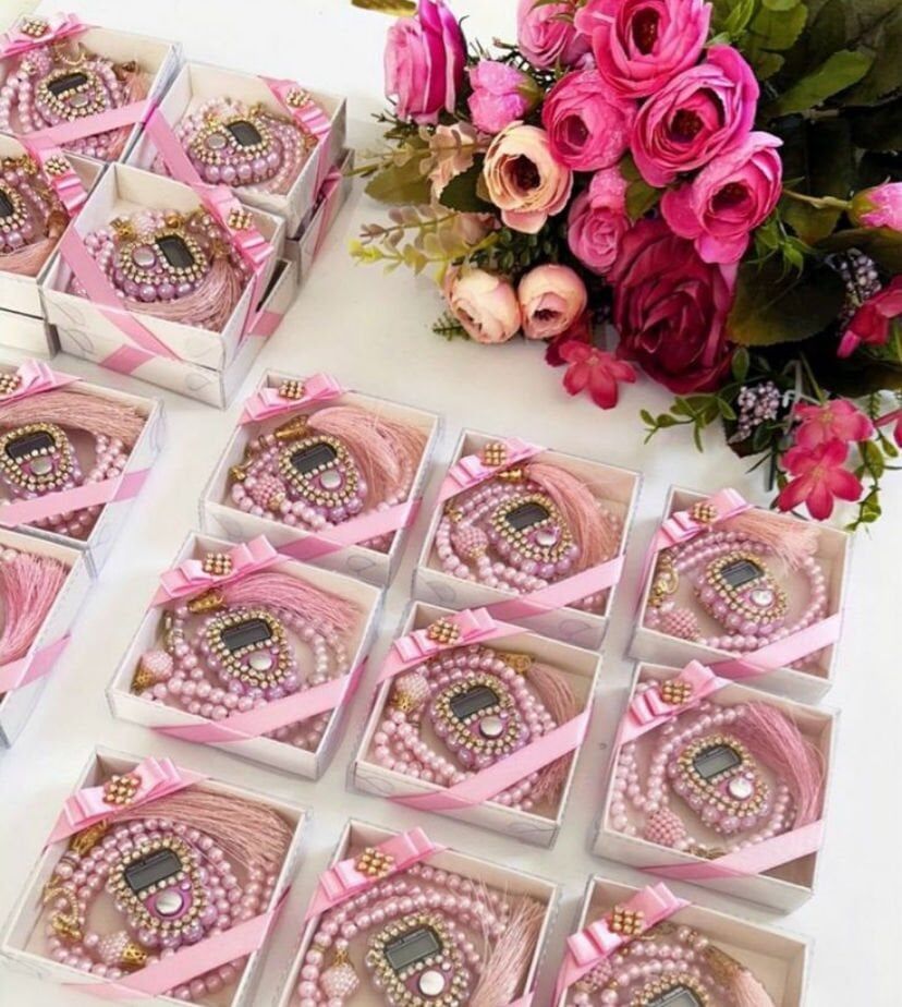 İncili Tesbih & Zikirmatik Hediyelik(20 adet) KREM