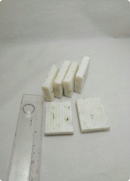 Lavanta Kokulu Dikdörtgen Çizgili Beyaz Sabun (4,5x5,5x1cm)
