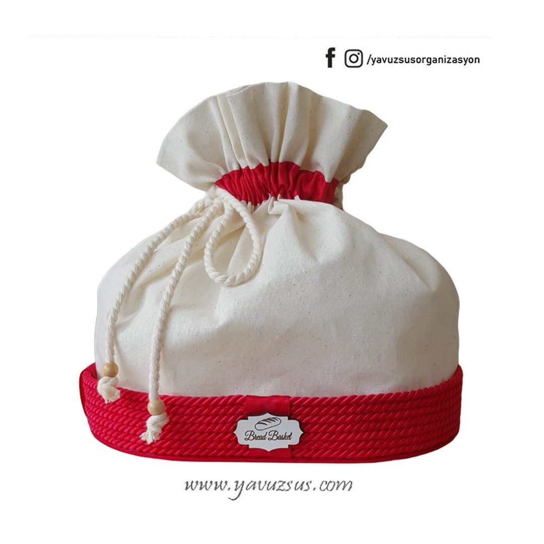 Kırmızı Keseli Ekmek Sepeti 3 TANE