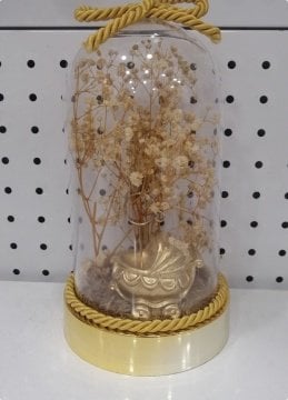 Bebek Arabası Notluklu Cipsolu Fanus (32x12cm) GUMUS