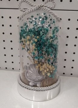 Bebek Arabası Notluklu Cipsolu Fanus (32x12cm) GUMUS