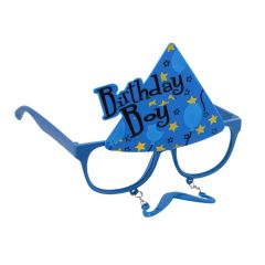 Mavi Renk Birthday Boy Yazılı Doğum Günü Çocuğu Parti Gözlüğü 14X16 cm