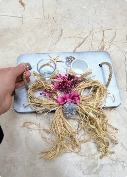 Dikdörtgen ahşap damat tepsisi ve yüzük tepsisi takımı GUMUS