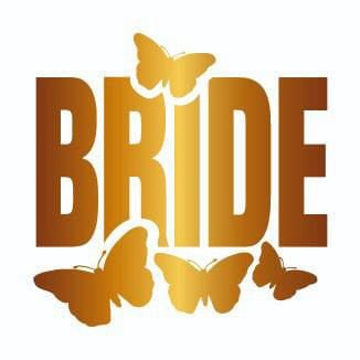 Bekarlığa Veda Partisi Kelebekli Bride Dövmesi Altın Renk