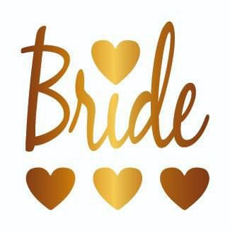 Bekarlığa Veda Partisi Kalpli Bride Dövmesi Altın Renk