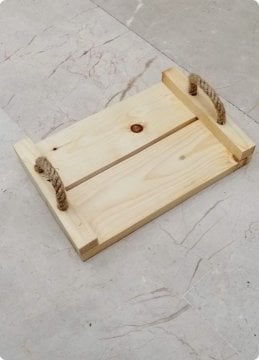 Küçük kulplu ahşap tepsi (20x30cm)