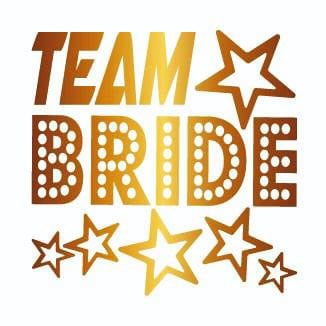 Bekarlığa Veda Partisi Yıldızlı Team Bride Dövmesi Altın Renk