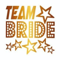 Bekarlığa Veda Partisi Yıldızlı Team Bride Dövmesi Altın Renk