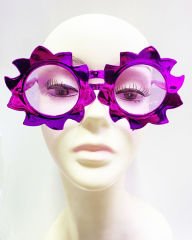 Güneş Model Metalize Parlak Parti Gözlüğü Pembe Renk 14x7 cm