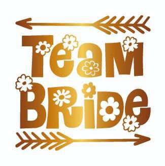 Bekarlığa Veda Partisi Papatya Desenli Team Bride Dövmesi Altın Renk