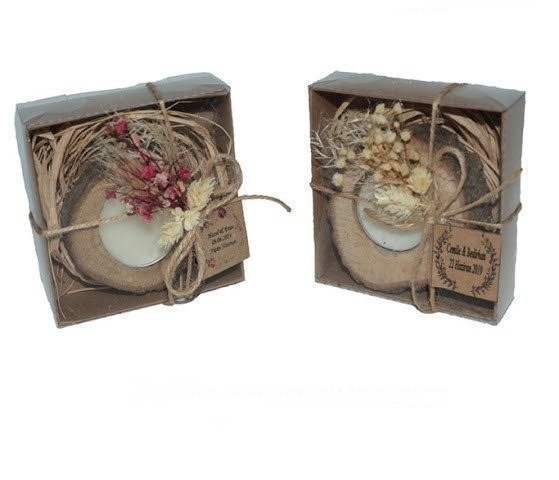 20 li Süslü Kutuda Kütük Mumlu Hazır Şeker DOGAL