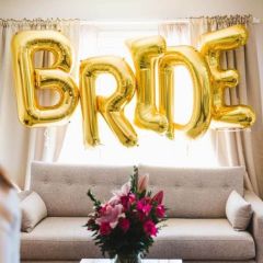 Bride Yazılı Bekarlığa Veda Partisi Folyo Balonu Altın Renk 100 cm