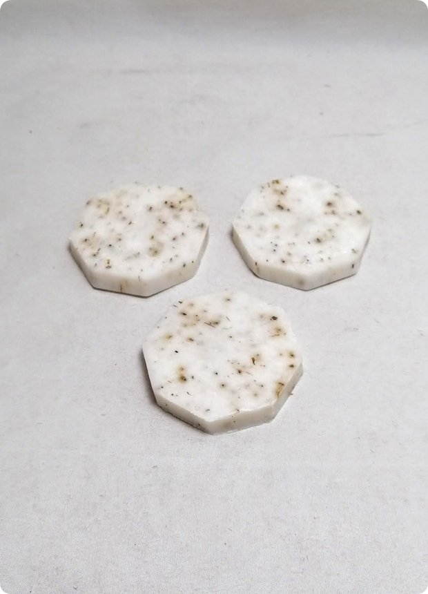 Yuvarlak Kokulu Tırtıklı Beyaz Sabun (7x2cm) 12 Adet / Paket