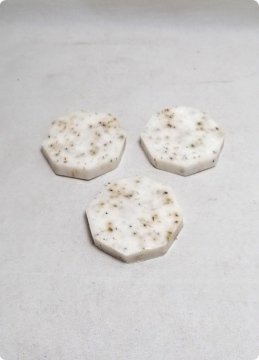Yuvarlak Kokulu Tırtıklı Beyaz Sabun (7x2cm) 12 Adet / Paket