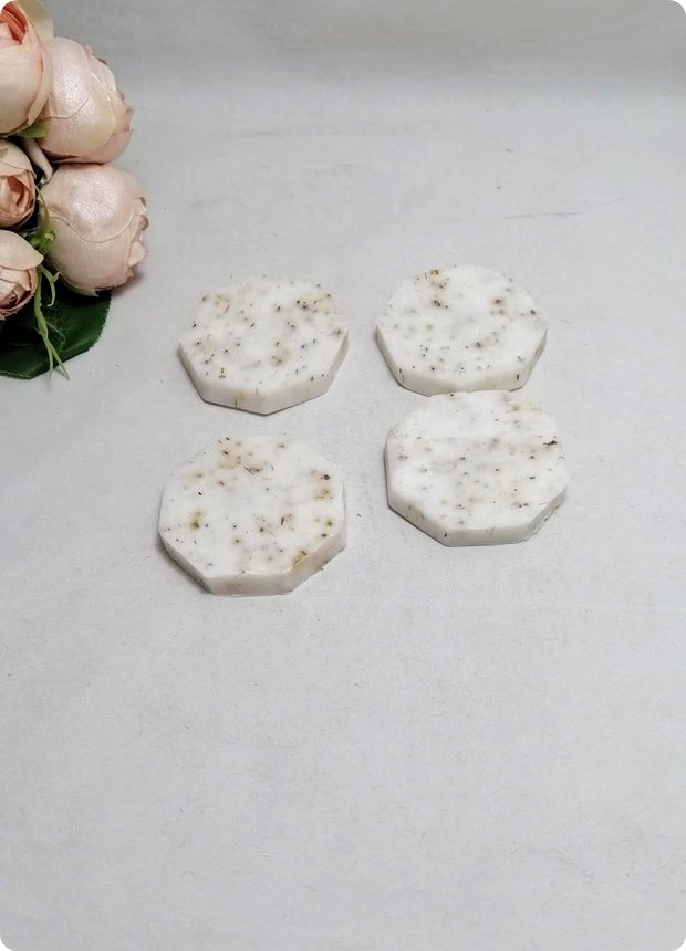 Yuvarlak Kokulu Tırtıklı Beyaz Sabun (7x2cm) 12 Adet / Paket