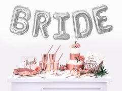 Bride Yazılı Bekarlığa Veda Partisi Folyo Balonu Gümüş Renk 100 cm