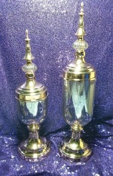 2 li Kristalli cam şekerlik(k:47cm b:55cm)