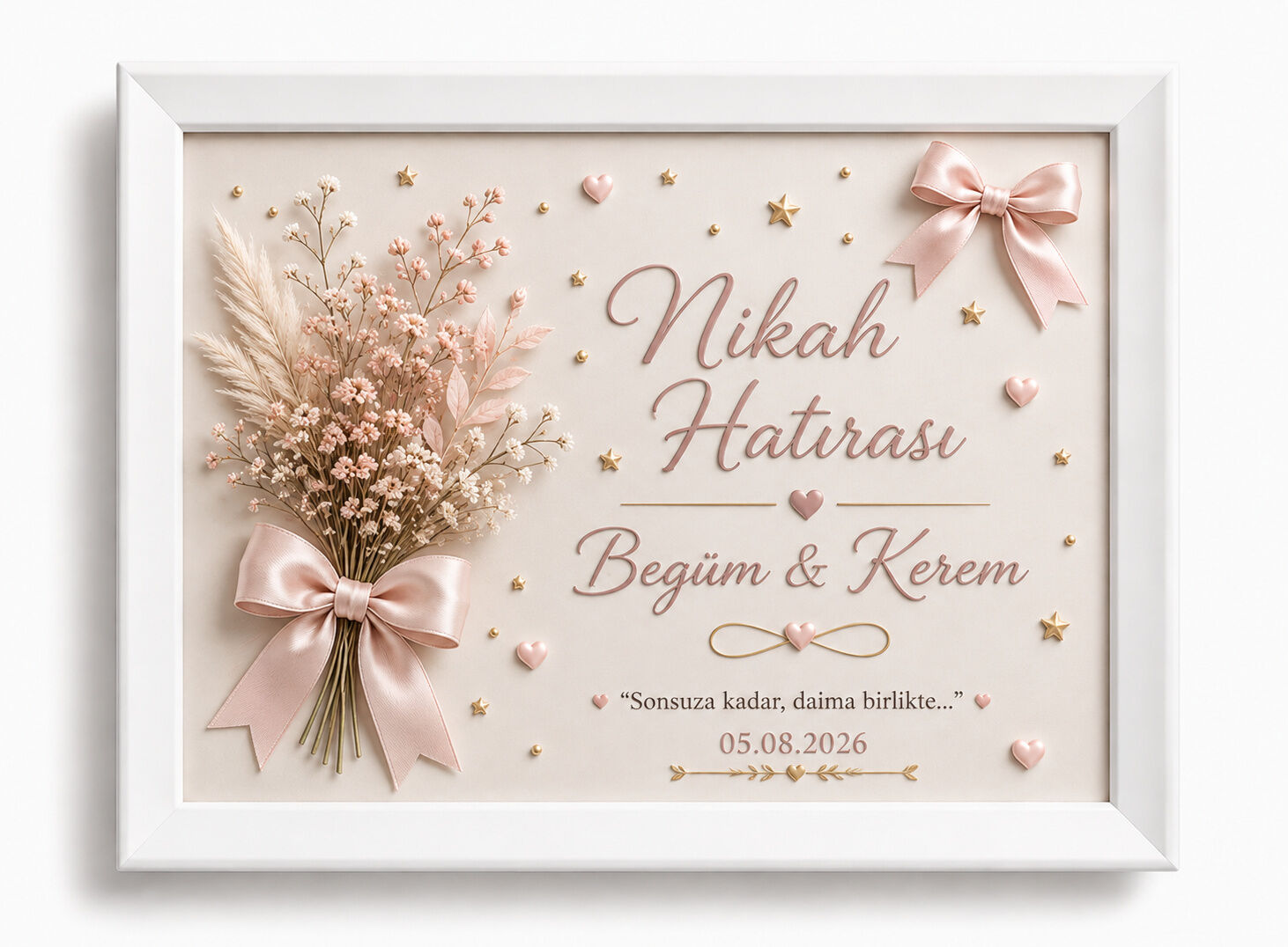 Dikdörtgen baskılı mıknatıslı nikah çerçeve modelleri NO 1