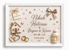 Dikdörtgen baskılı mıknatıslı nikah çerçeve modelleri NO 1